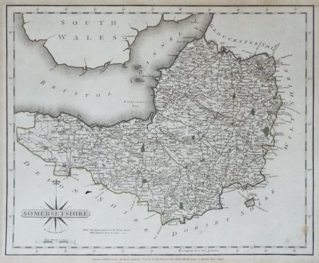 Map of Somerset - Cary